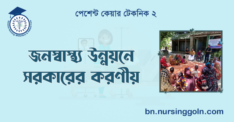 জনস্বাস্থ্য উন্নয়নে সরকারের করণীয়